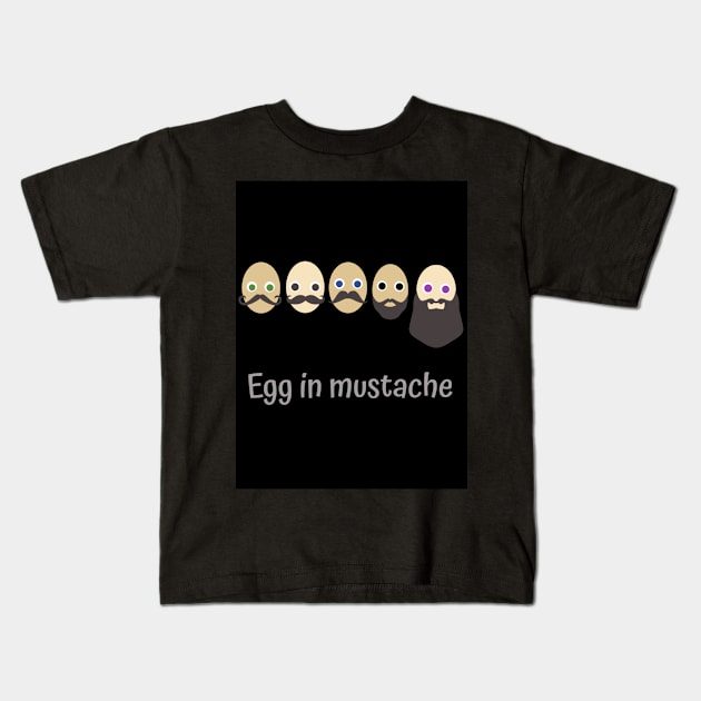 Egg in mustache Kids T-Shirt by Prince